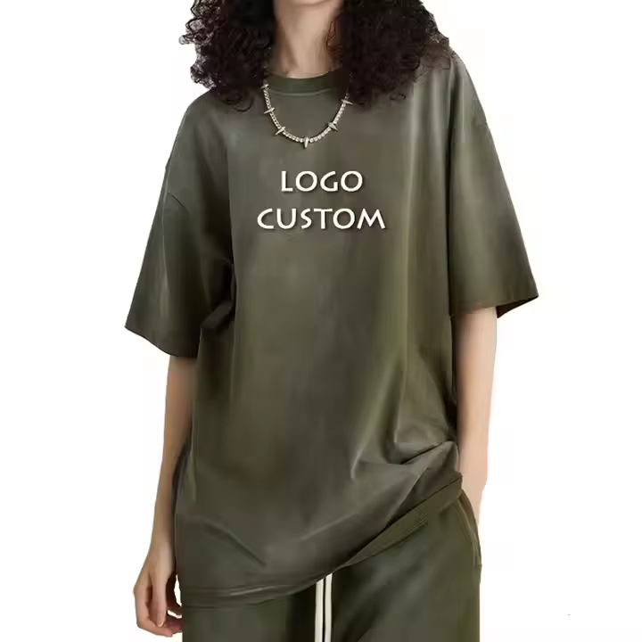 Picture of New Custom Cotton Vintage Wash Short Sleeve High Quality Men's and Women's Universal Fashion Loose T-shirt