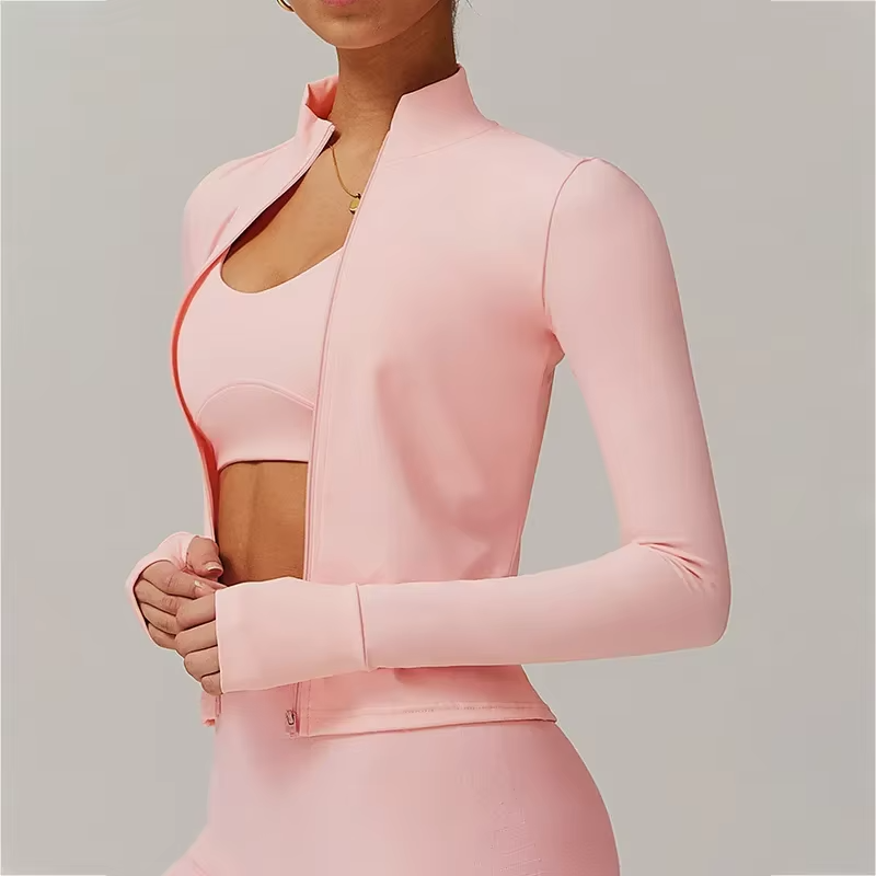 Picture of Custom Women's Full Zip Sports Yoga Top with Lightweight Breathable Fitness Clothing