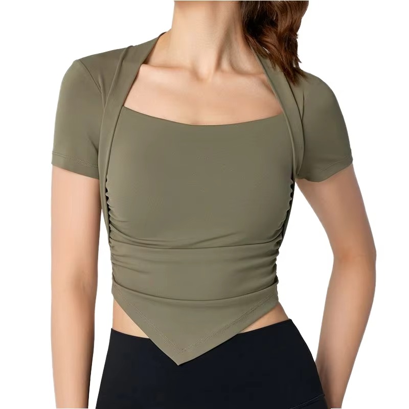 Picture of  Compression Scrunch Slim Women Crop Tops Tshirt